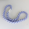 Glasperlenkette gehäkelt weiß blau violett 49 cm Häkelkette
