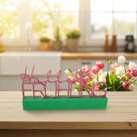 Hallo Frühling Schmetterling PLA Deko 16x8,5cm 