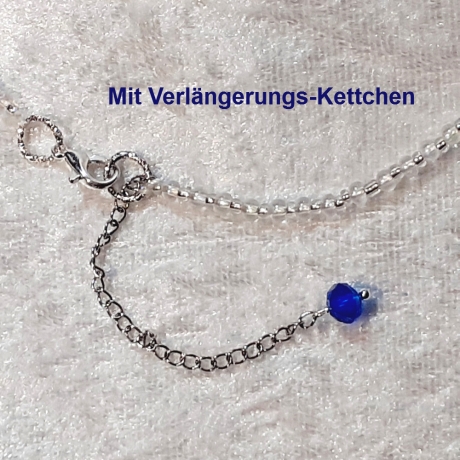 Kette Halskette Perlenkette Tiefblau Damenkette Schmuck Glasperle