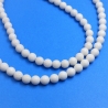 Edelsteinkette, Koralle, 80 cm, Perlenkette, weiß, Halskette