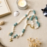 Kauri Muschel Halskette mit Jadeperlen – blau & natur