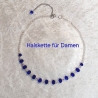 Kette Halskette Perlenkette Tiefblau Damenkette Schmuck Glasperle