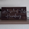 Hamburg Skyline Fadenbild, 40 x 20 cm