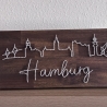 Hamburg Skyline Fadenbild, 40 x 20 cm