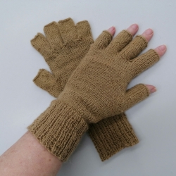 Gestrickte Fingerhandschuhe ohne Kuppen aus Sockenwolle unisex