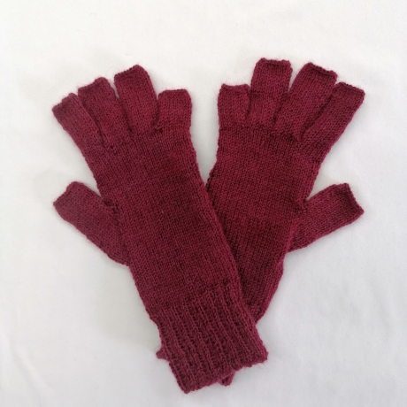 Gestrickte Fingerhandschuhe ohne Kuppen aus Sockenwolle unisex