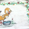 Vintage Kinderhandtuch Küken und Esel aus den 70er Jahren
