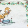 Vintage Kinderhandtuch Küken und Esel aus den 70er Jahren