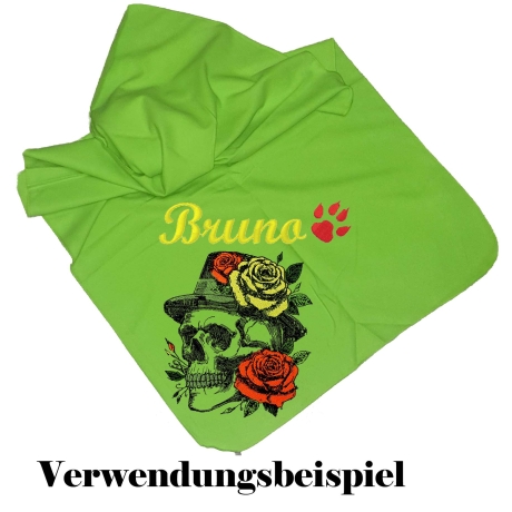 Stickdatei Totenkopf mit Hut Kasanova bunt Lunachild