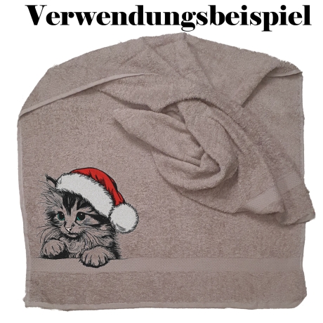 NEU Stickdatei Katze mit Weihnachtsmütze Ria Kitten