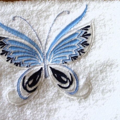 Handtuch♥Blue Butterfly♥so schön♥bestickt von Hobbyhaus