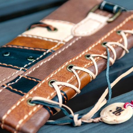 UPCYCLING Handytasche, Handyhülle, Handyetui aus Leder