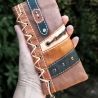 UPCYCLING Handytasche, Handyhülle, Handyetui aus Leder