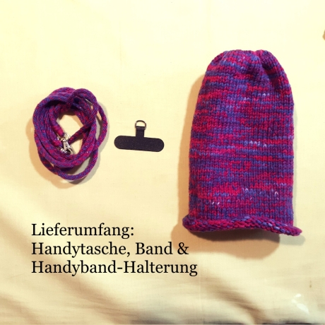 Handytasche Handyhülle Smartphonhülle zum umhängen gestrickt Hand
