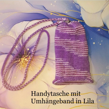 Handytasche Handyhülle Smartphonhülle mit Band zum umhängen Lila