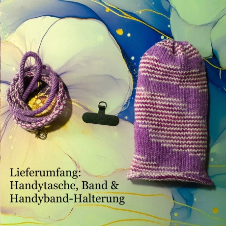 Handytasche Handyhülle Smartphonhülle mit Band zum umhängen Lila