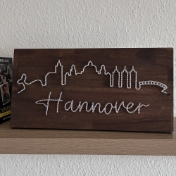 Hannover Skyline Fadenbild, 40 x 20 cm