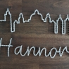 Hannover Skyline Fadenbild, 40 x 20 cm