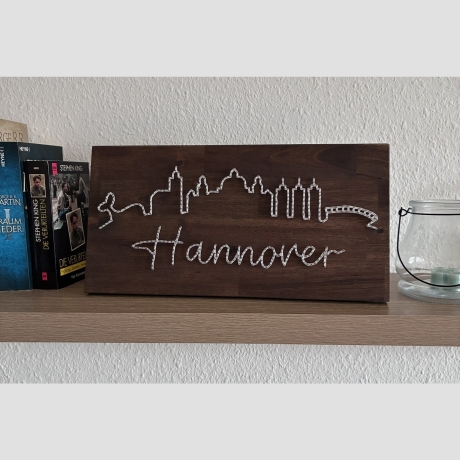 Hannover Skyline Fadenbild, 40 x 20 cm