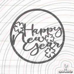Happy New Year Kreis Plotterdatei SVG DXF 