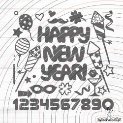 Happy New Year Plotterdatei SVG DXF