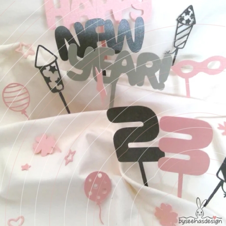 Happy New Year Plotterdatei SVG DXF