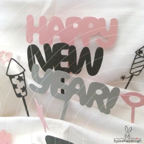 Happy New Year Plotterdatei SVG DXF