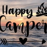 Aufkleber Happy Camper Lagerfeuer