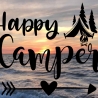 Aufkleber Happy Camper Spitzzelt