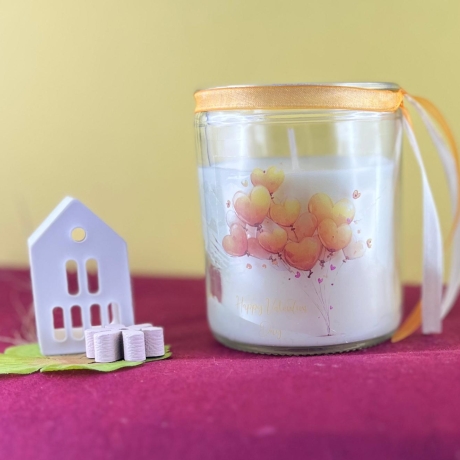 Romantik zum Valentinstag – Kerze im Glas mit Botschaft - 