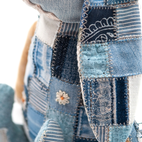 Niedliches Häschen aus Jeansresten - UPCYCLING Stofftier