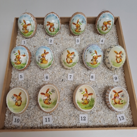 Osterei Ostereier echtes Hühnerei gebohrt Ostern Hase Handarbeit