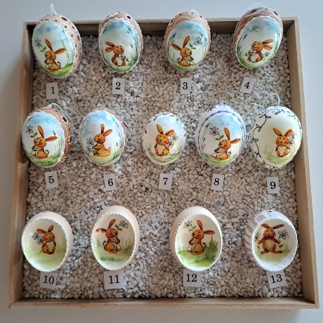 Osterei Ostereier echtes Hühnerei gebohrt Ostern Hase Handarbeit
