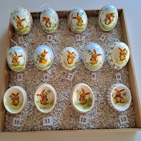 Osterei Ostereier echtes Hühnerei gebohrt Ostern Hase Handarbeit