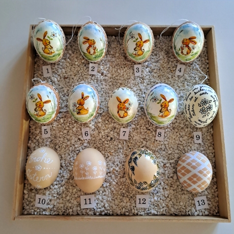 Osterei Ostereier echtes Hühnerei gebohrt Ostern Hase Handarbeit