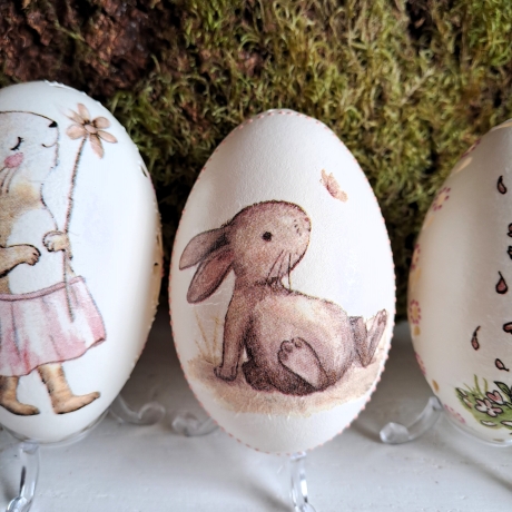 Osterei Ei Gänseei Ostern Hase Handarbeit Unikat Kunsthandwerk