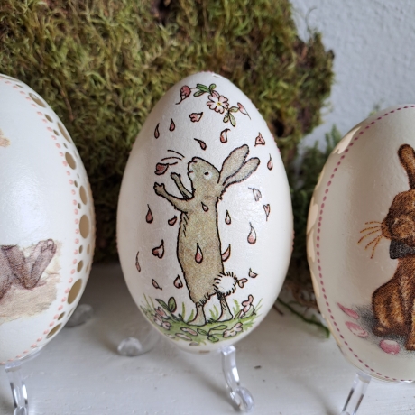 Osterei Ei Gänseei Ostern Hase Handarbeit Unikat Kunsthandwerk
