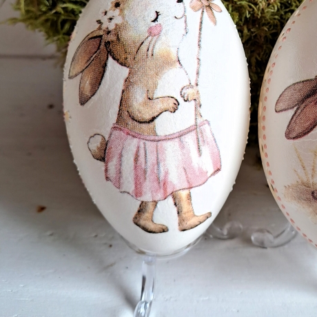 Osterei Ei Gänseei Ostern Hase Handarbeit Unikat Kunsthandwerk