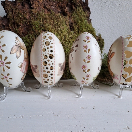 Osterei Ei Gänseei Ostern Hase Handarbeit Unikat Kunsthandwerk