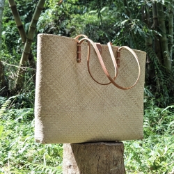 Bambus Handtasche XXL Damen 48 x 40 cm Handmade in indonesia