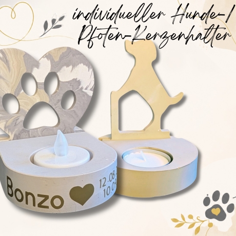 individueller Hunde- oder Pfoten-Kerzenhalter
