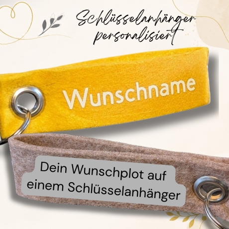 Großer Filz-Begleiter - personalisierter Schlüsselanhänger