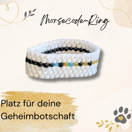 Dein Wort als Ring - individueller Morsecode-Ring breit (Peyote)