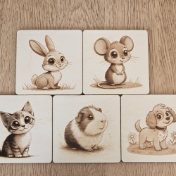Untersetzer-Set Tierfreunde – 5er Set Haustiere