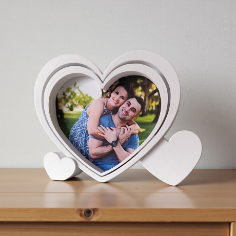 Herz-Fotorahmen mit Schneidevorlage