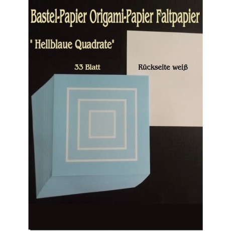 Origami-Papier Faltpapier 15x15 cm 33 Blatt Hellblau Faltsterne 