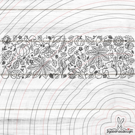 Herbst Deko Band Plotterdatei SVG DXF