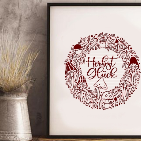 Herbst Glück Plotterdatei SVG DXF FCM