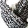 Herrenschal in schwarz-grau mit 3 Zöpfen handgestrickt