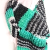 Herrenschal grün-grau-schwarz handgestrickt von Hobbyhaus